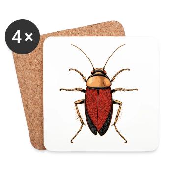 cockroach cockroach insects cockroach cockroaches - Coasters (set of 4) - white - Front