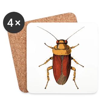 cockroach cockroach insects cockroach cockroaches - Coasters (set of 4) - white - Front