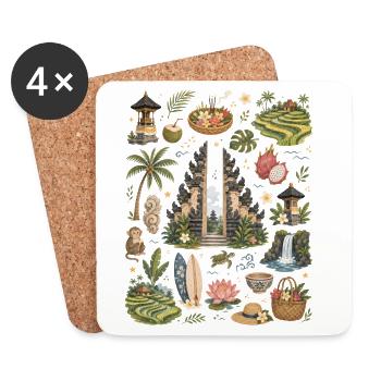 Bali | Temples, Tropics & Wanderlust - Coasters (set of 4) - white - Front