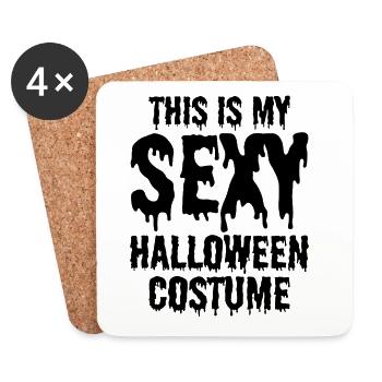 Voici mon costume sexy d’Halloween Halloween - Dessous de verre (lot de 4) - blanc - Devant