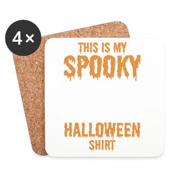 Voici mon t-shirt d’Halloween effrayant Drôle d’Halloween - Dessous de verre (lot de 4) - blanc - Devant