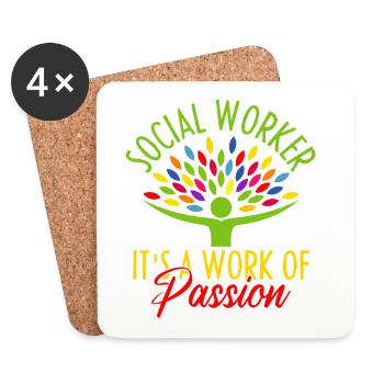 Social Worker Quote It´s A Worker Of Passion - Untersetzer (4er-Set) - Weiß - Vorne