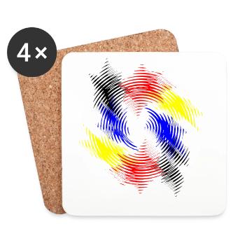 Farbwirbel Radial Muster - Untersetzer (4er-Set) - Weiß - Vorne