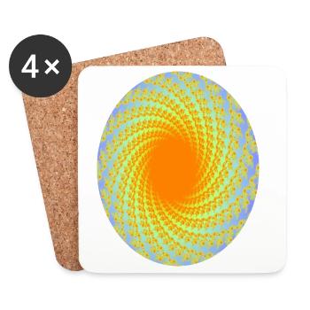 Spiral of orange in lavender - Coasters (set of 4) - white - Front