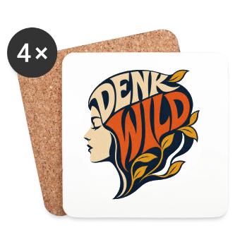Denk Wild - Untersetzer (4er-Set) - Weiß - Vorne