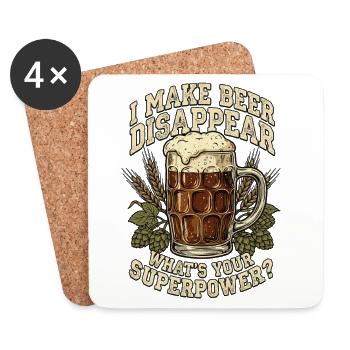 I Make Beer Disappear Craft Beer - Untersetzer (4er-Set) - Weiß - Vorne