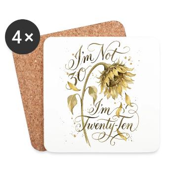 I'm not 30 Im 20 Ten Birthday - Coasters (set of 4) - white - Front