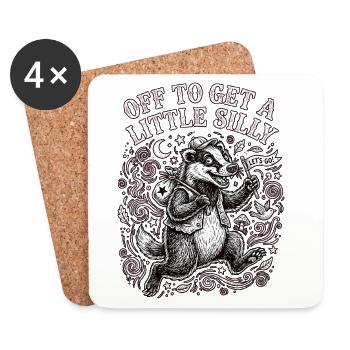Off To Get A Little Silly - Coasters (set of 4) - white - Front