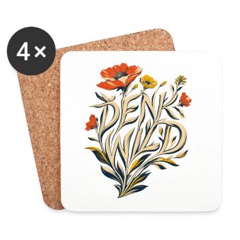 Think wild - ideas can't be fenced in! - Coasters (set of 4) - white - Front
