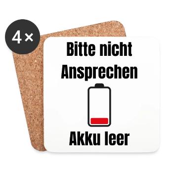 Niedrige Batterie Silhouette - Untersetzer (4er-Set) - Weiß - Vorne