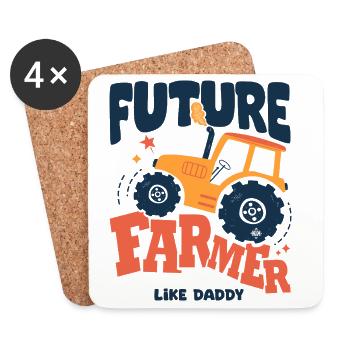 Futur fermier comme papa bébé tracteur - Dessous de verre (lot de 4) - blanc - Devant