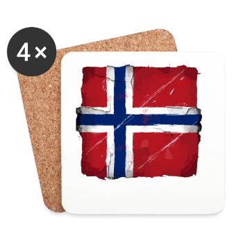 Norwegen Flagge Skandinavien Norwegen Fan - Untersetzer (4er-Set) - Weiß - Vorne