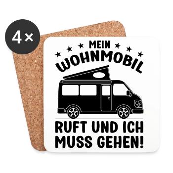 Mein Wohnmobil ruft und ich muss gehen Camping - Untersetzer (4er-Set) - Weiß - Vorne