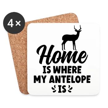 Antilope Silhouette Spruch - Untersetzer (4er-Set) - Weiß - Vorne