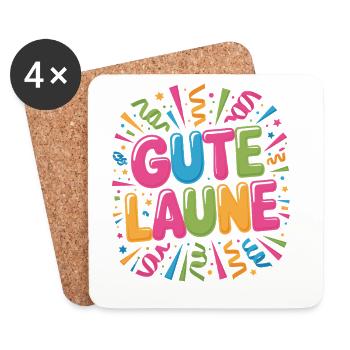 Gute Laune Karneval Fasching Karnevalskostüm Alaaf - Untersetzer (4er-Set) - Weiß - Vorne