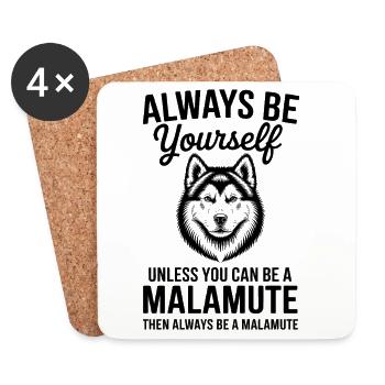 Dictons malamutes d’Alaska Don des Malamutes d’Alaska - Dessous de verre (lot de 4) - blanc - Devant