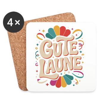 Gute Laune Karneval Fasching Karnevalskostüm Alaaf - Untersetzer (4er-Set) - Weiß - Vorne
