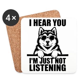 Dictons malamutes d’Alaska Don des Malamutes d’Alaska - Dessous de verre (lot de 4) - blanc - Devant