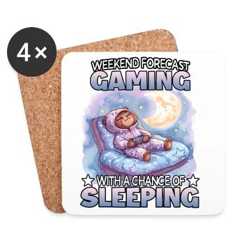 Gaming Weekend: Sleeping Sloth - Coasters (set of 4) - white - Front
