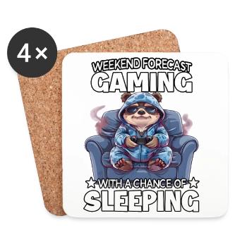 Weekend gaming: Sleep probability - Coasters (set of 4) - white - Front