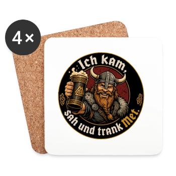 Wikinger Bier Spruch - Untersetzer (4er-Set) - Weiß - Vorne