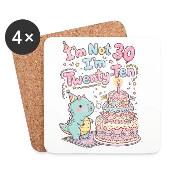 I'm not 30 Im 20 Ten Birthday - Coasters (set of 4) - white - Front
