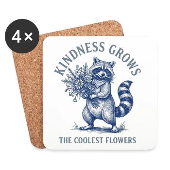 Kindness Grows The Coolest Flowers - Untersetzer (4er-Set) - Weiß - Vorne
