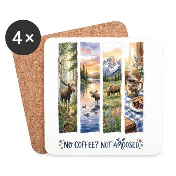 No Coffee Not Amoosed Moose - Untersetzer (4er-Set) - Weiß - Vorne