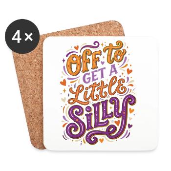 Off To Get A Little Silly - Coasters (set of 4) - white - Front