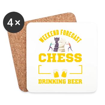 Chess Chess Player Chessboard - Coasters (set of 4) - white - Front
