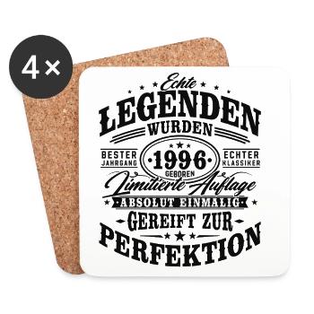 1996 Jahrgang geboren Geburtstag Geschenk Retro - Untersetzer (4er-Set) - Weiß - Vorne