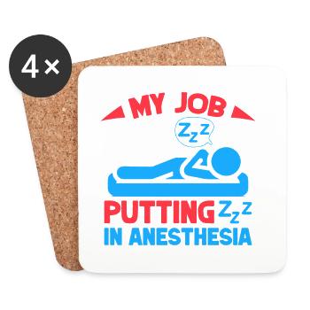 Anesthesiologist My Job Anesthesia - Coasters (set of 4) - white - Front