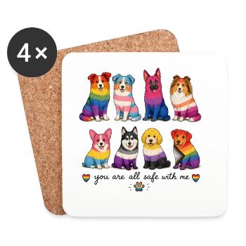Pride Herding Dogs | You Are All Safe With Me - Coasters (set of 4) - white - Front