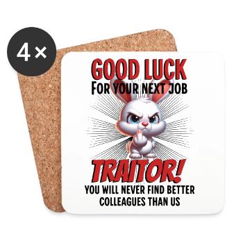 Funny Farewell Coworker - Coasters (set of 4) - white - Front
