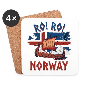 Vikingrausch Norway Sailing Ship - Coasters (set of 4) - white - Front