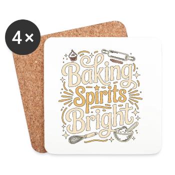Chef de restaurant Baking Spirits Bright Chef - Dessous de verre (lot de 4) - blanc - Devant