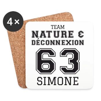 Team Nature Deconnexion 63 Simone T-Shirt Cadea... - Dessous de verre (lot de 4) - blanc - Devant