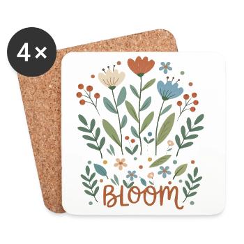 Bloom Flower Magic Floral - Coasters (set of 4) - white - Front