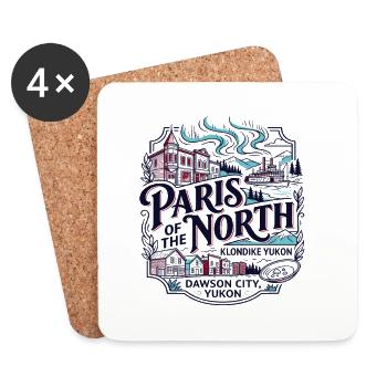 Paris du Nord, Dawson City, Yukon - Dessous de verre (lot de 4) - blanc - Devant