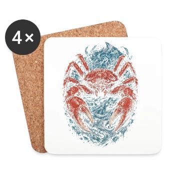 Alaska King Crab - Coasters (set of 4) - white - Front