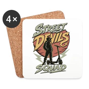 Street Devils Squad | Scooter Rider - Coasters (set of 4) - white - Front