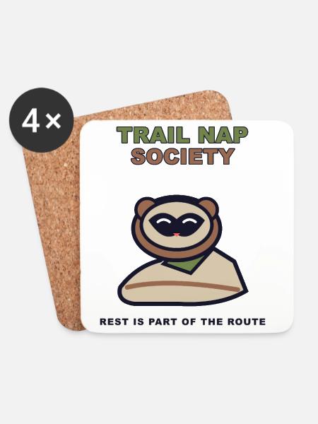 Trail Nap Society - Coasters (set of 4) - white