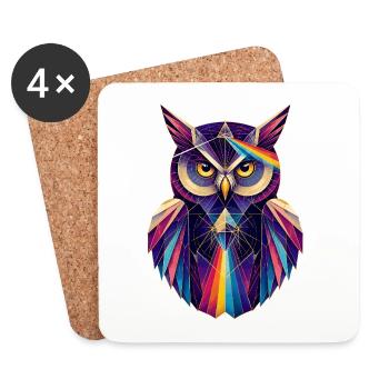 Spectral Owl Prism and Optics Illustration - Coasters (set of 4) - white - Front