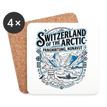 Switzerland of the Arctic Pangnirtung Nunavut - Coasters (set of 4) - white - Front