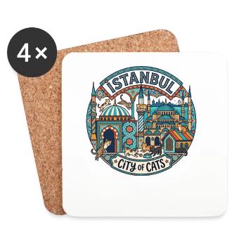 Istanbul Turkey Cats - Coasters (set of 4) - white - Front