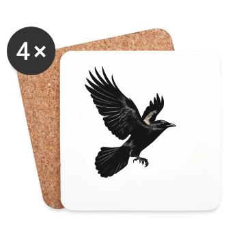 Crow - Coasters (set of 4) - white - Front