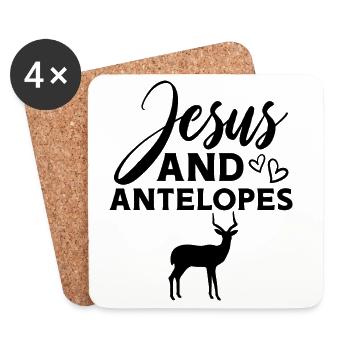 Foi chrétienne Jésus antilope - Dessous de verre (lot de 4) - blanc - Devant