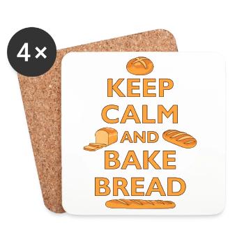 BÄCKER - KEEP CALM AND BAKE BREAD - BROT BACKEN - Coasters (set of 4) - white - Front