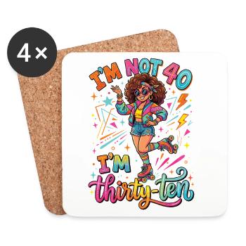 I'm not 40 Im 30 Ten Birthday - Coasters (set of 4) - white - Front