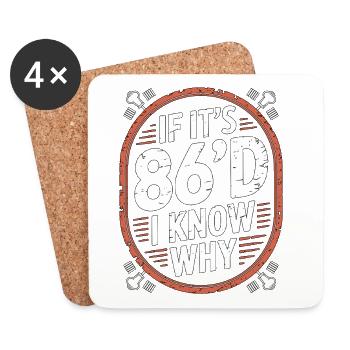 Restaurant Chef If It's 86'd I Know Kitchen Staff - Coasters (set of 4) - white - Front